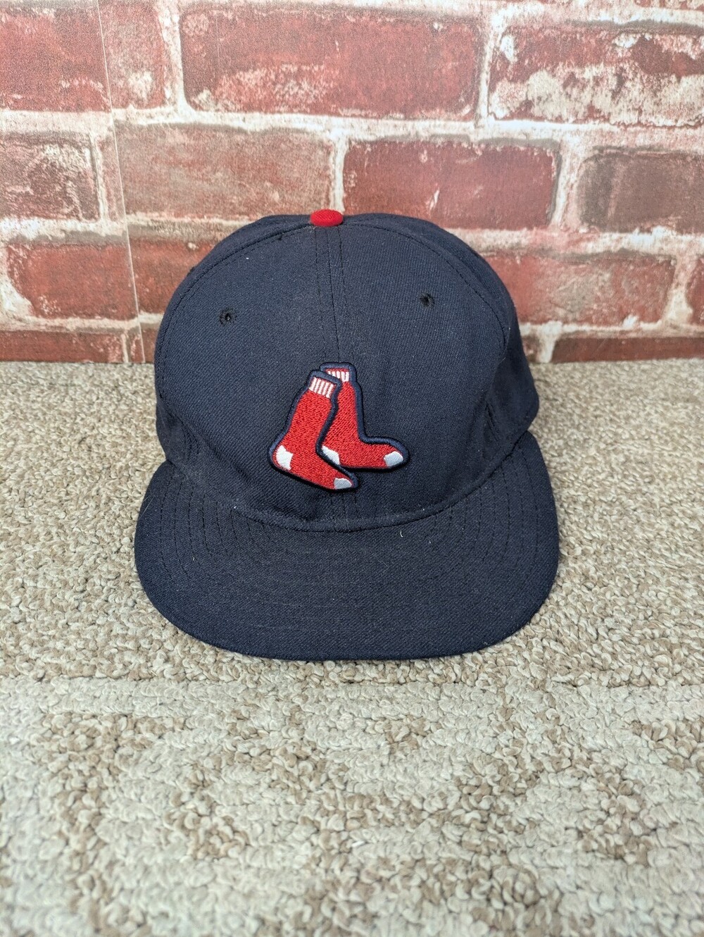 New Era 59FIFTY MLB Boston Red Sox Alternate On Field Fitted Hat 7 5/8 Navy Red